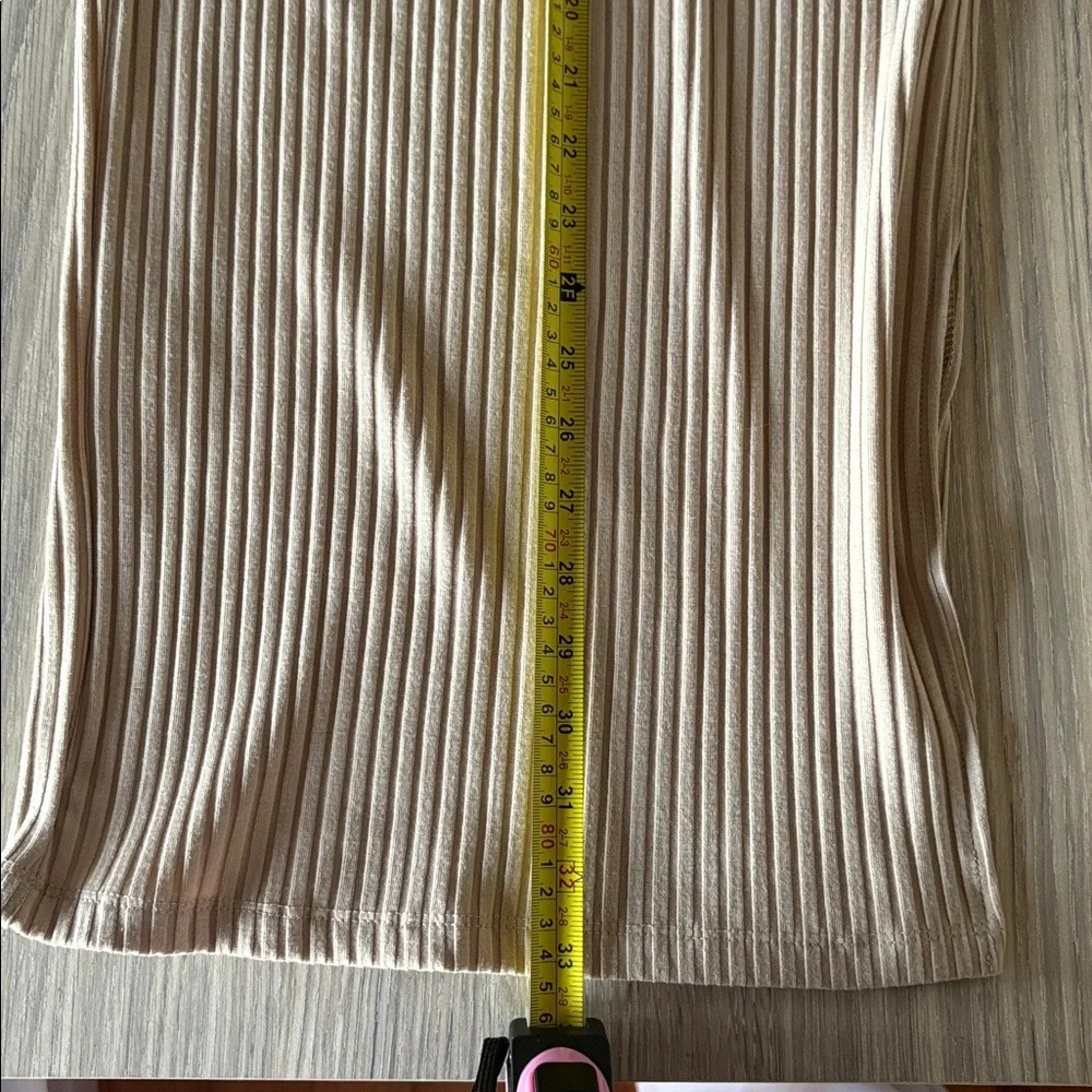 Princess Polly Ribbed Midi Skirt Beige Neutral Stretchy Size 2 - Picture 5 of 7